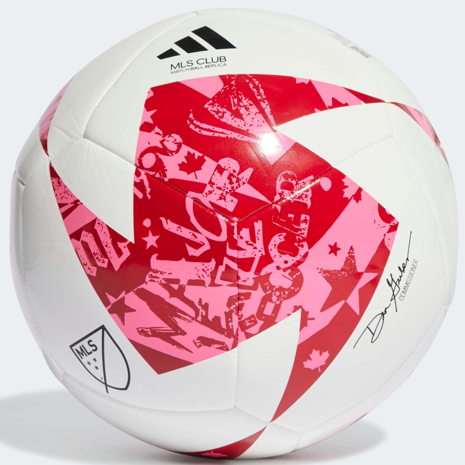 adidas 2023 MLS Club Ball - White-Red-Pink (Front)