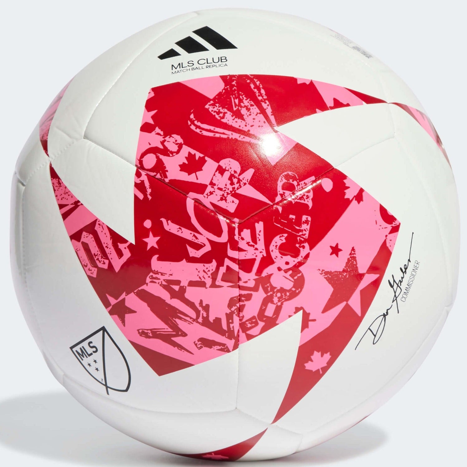 adidas 2023 MLS Club White-Red-Pink Size 4 Ball & Bag Bundle