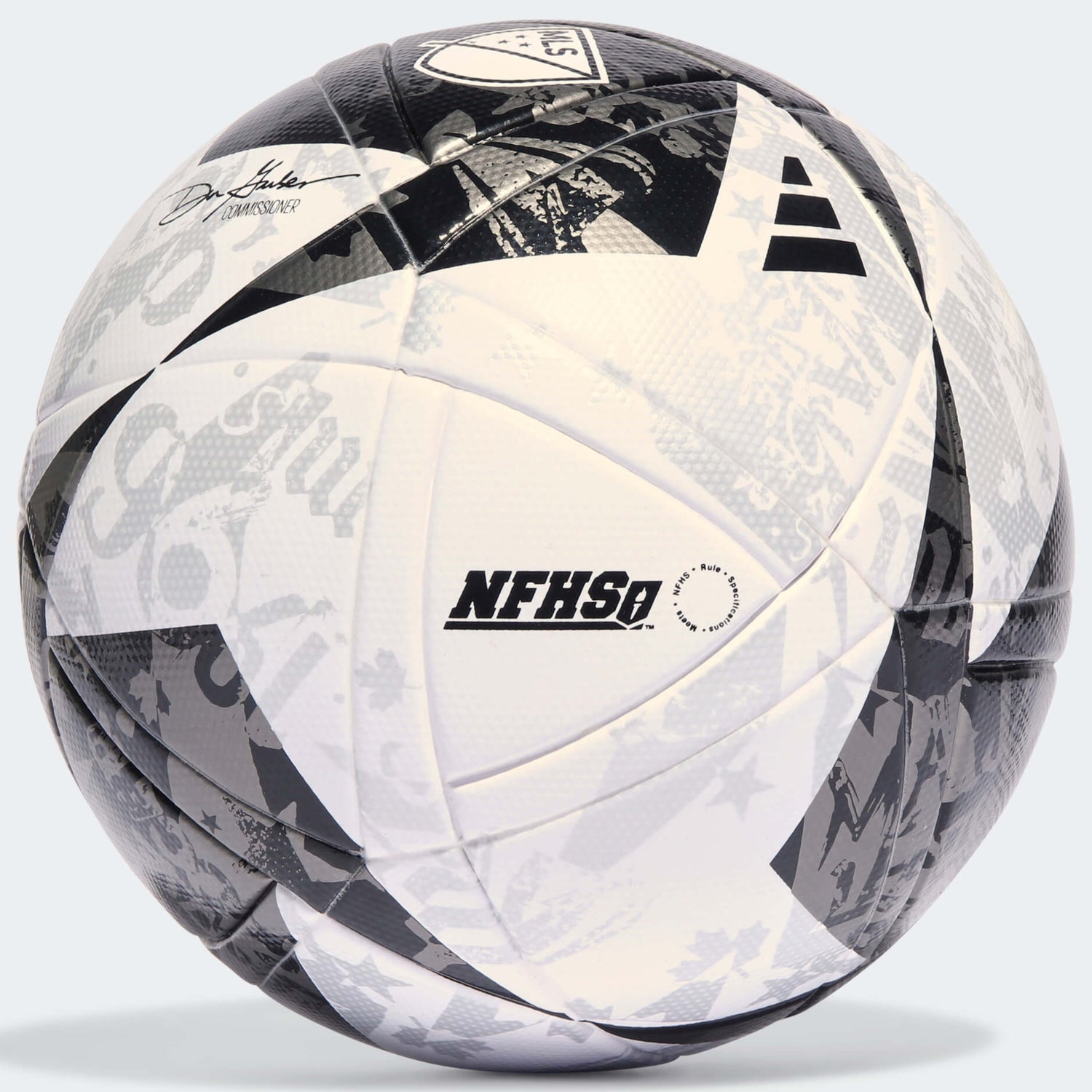 adidas 2023 MLS League NFHS Ball - White-Black-Iron Metallic (Back)