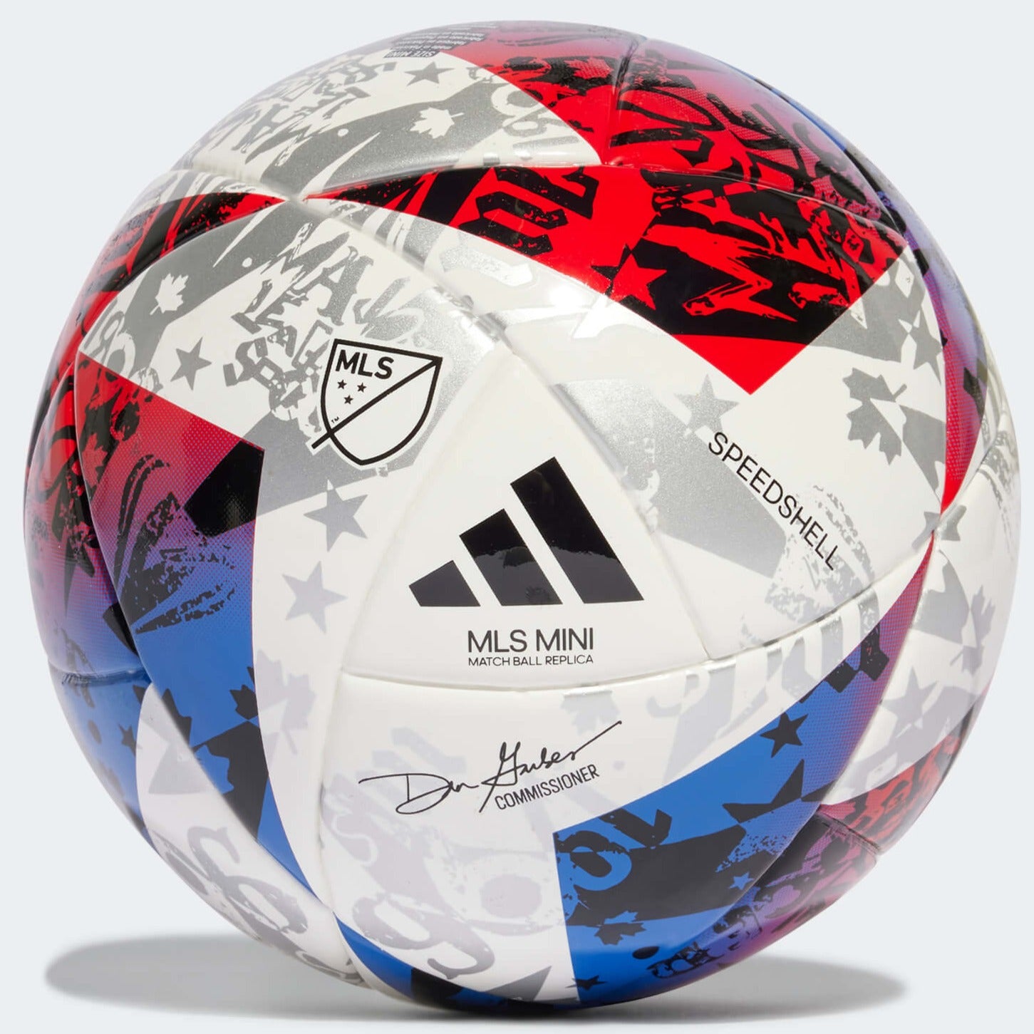 adidas 2023 MLS Mini Ball - White-Blue-Red (Front)