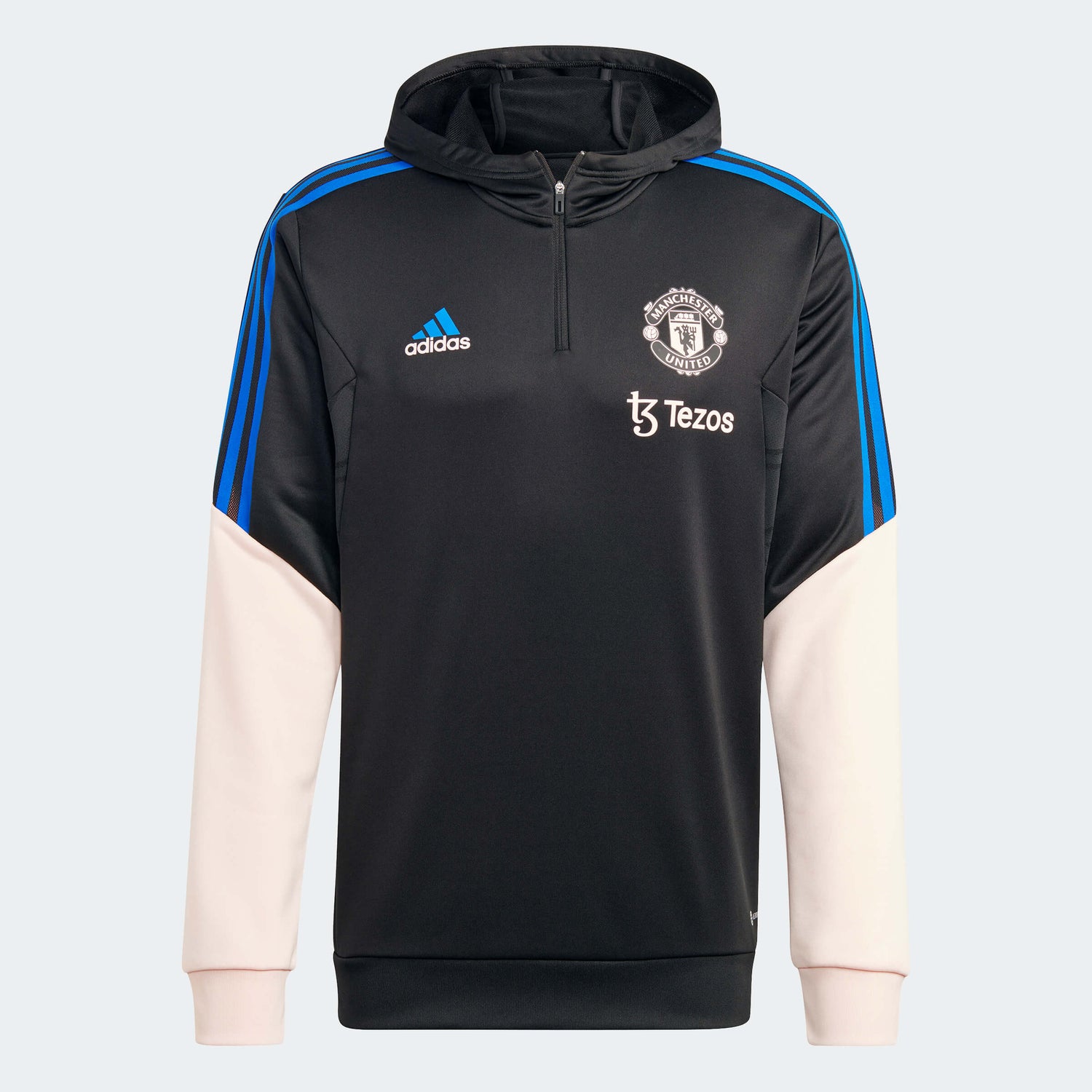 adidas 2023 Manchester United Track Hoodie - Black-Icy Pink (Front)