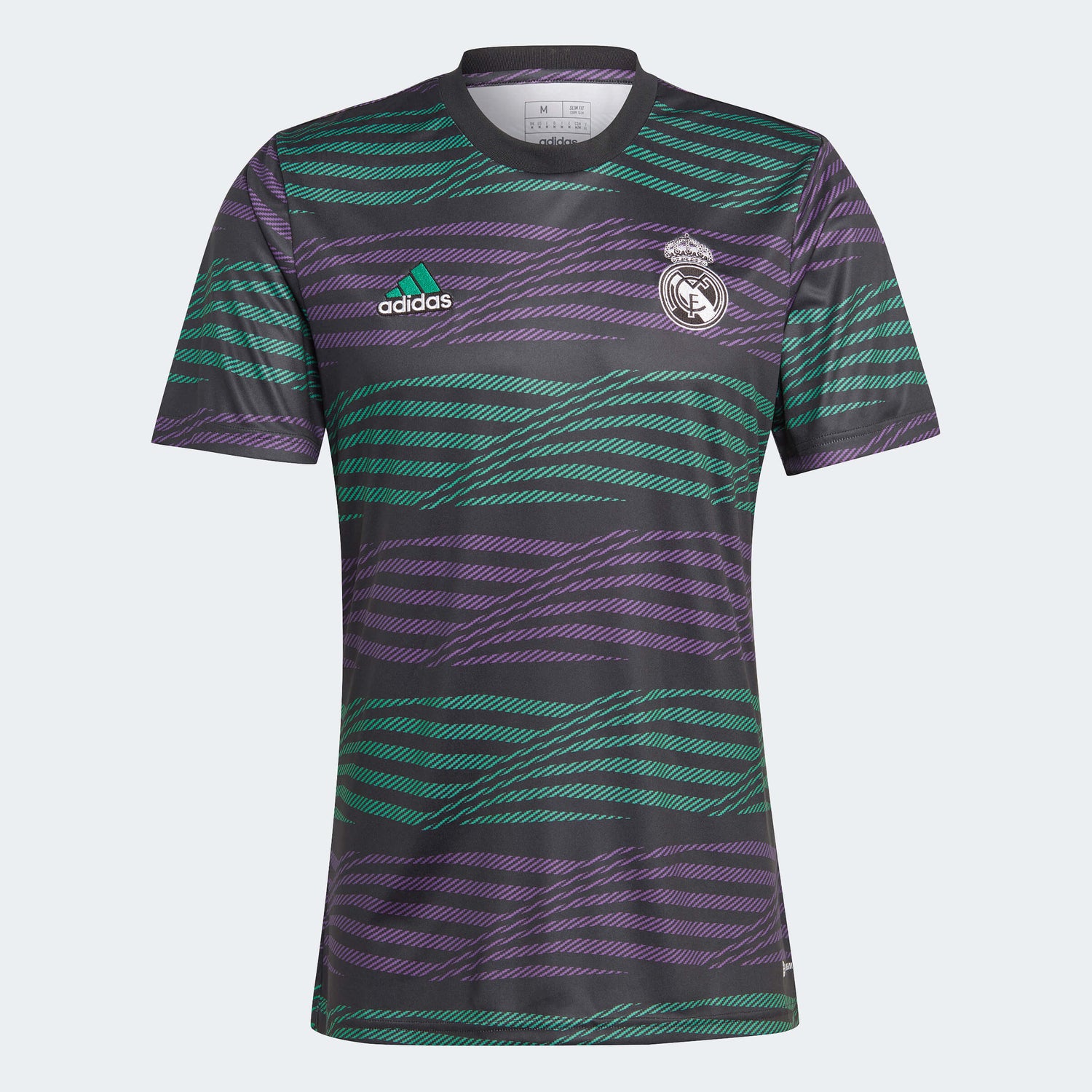 adidas 2023 Real Madrid Pre-Match Jersey - Black-Purple-Green (Front)