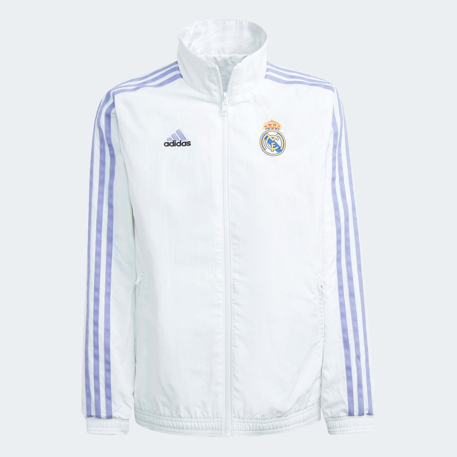 adidas 2023 Real Madrid Youth Reversible Anthem Jacket - White (Front)