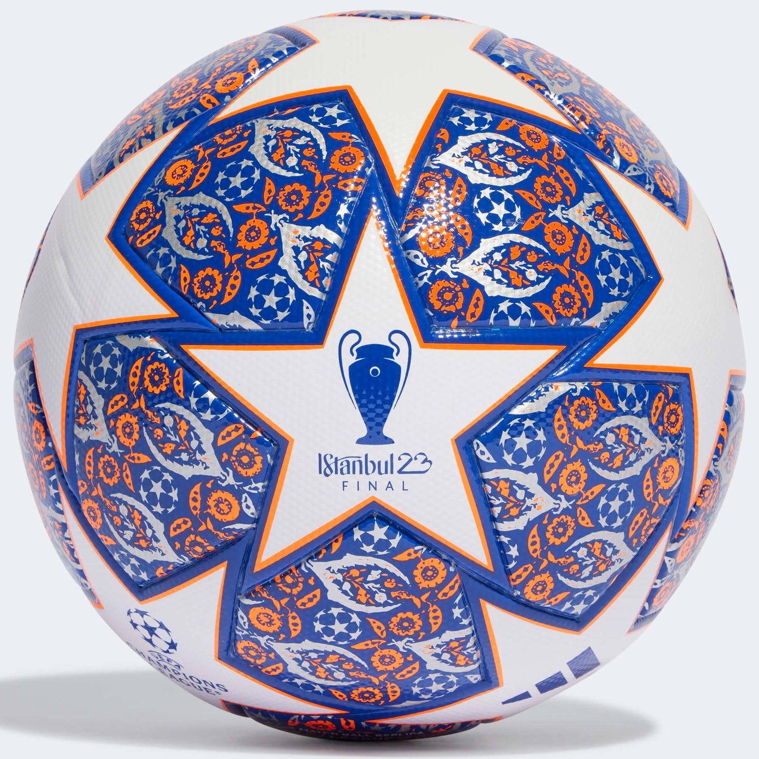 adidas 2023 UCL Istanbul League Ball - White-Blue-Orange (Front)