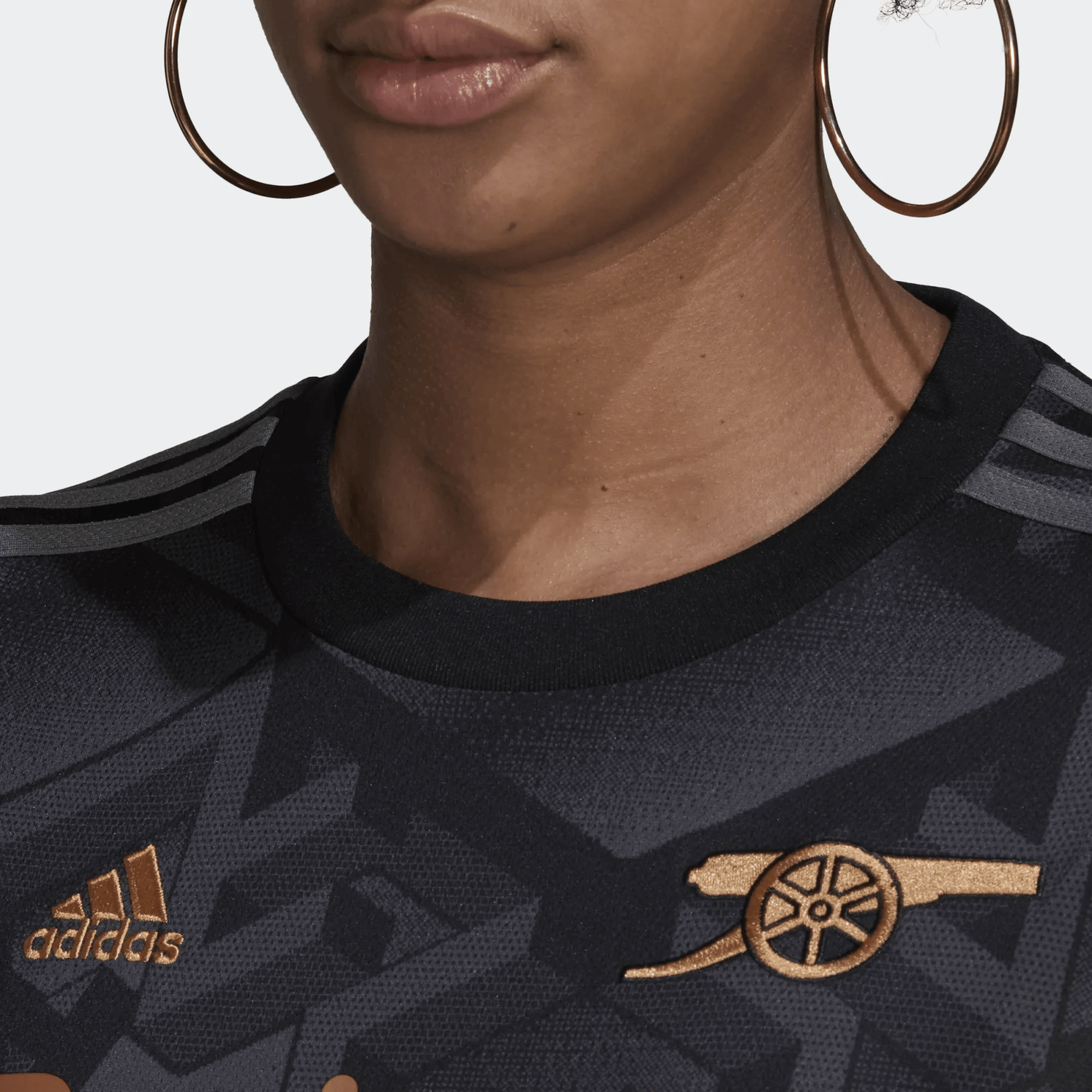 adidas 22-23 Arsenal Womens Away Jersey - Black (Detail 1)