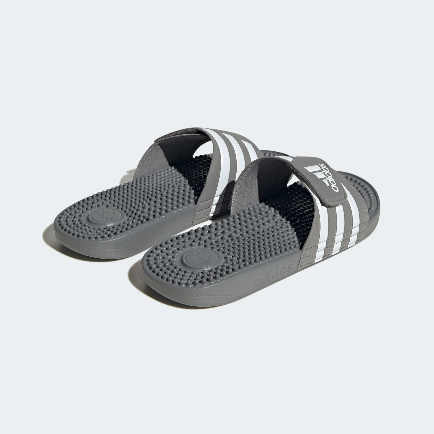 adidas Adissage - Grey - White (Pair - Back Lateral)
