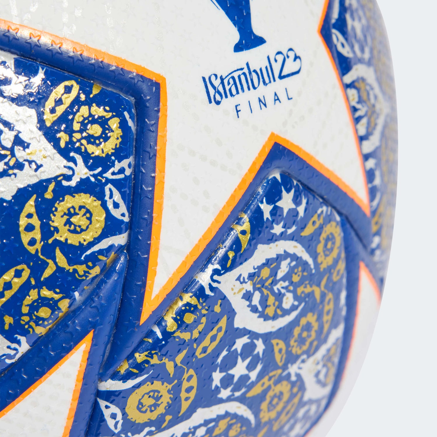 adidas Istanbul Finale 23 Pro Official Match Ball - White-Royal Blue-Solar Orange (Detail 2)