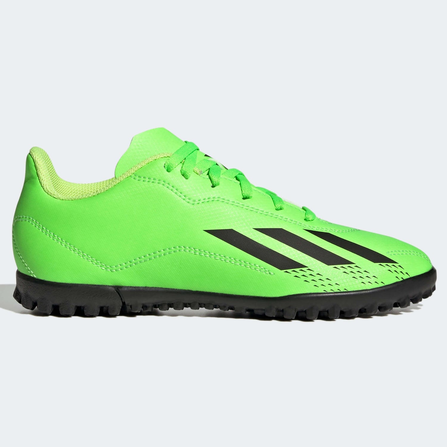 adidas Kids X SpeedPortal .4 Turf - Solar Green-Black (Side 1)