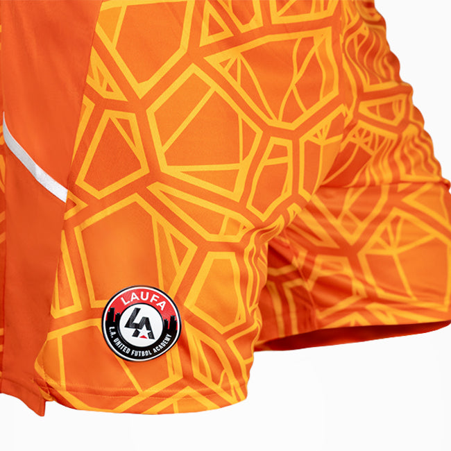 side close up of adidas LAUFA Condivo 22 Women's Goalkeeper Shorts - Orange