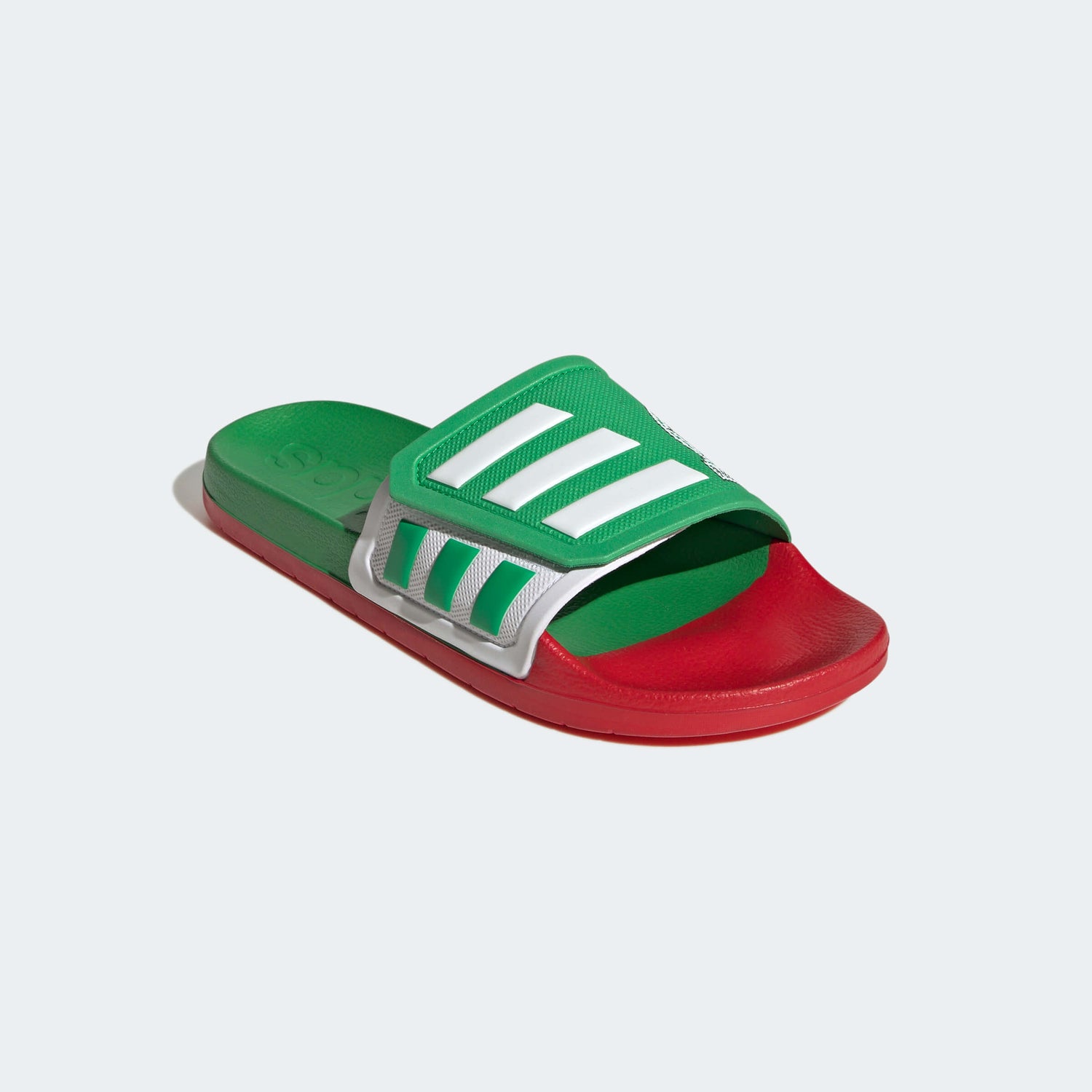 adidas Mexico Adilette TND Slides - Green-White-Red (Diagonal 1)