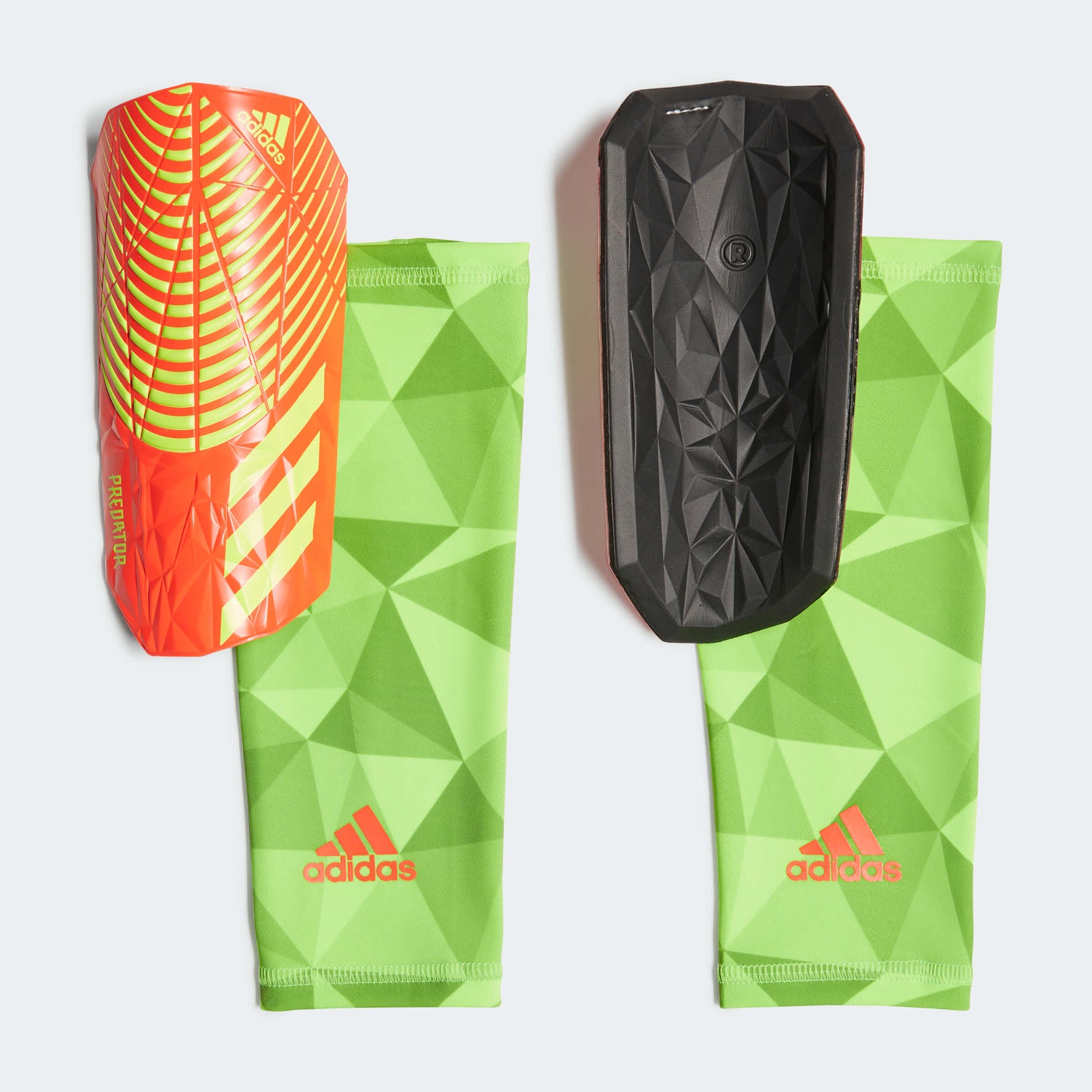 adidas Predator Competition Shin Guard - Solar Red-Solar Green (Set)