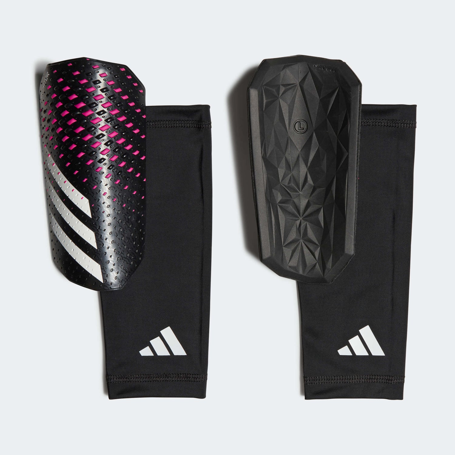 adidas Predator Competition Shin Guards - Black - White - Team Shock Pink (Set)