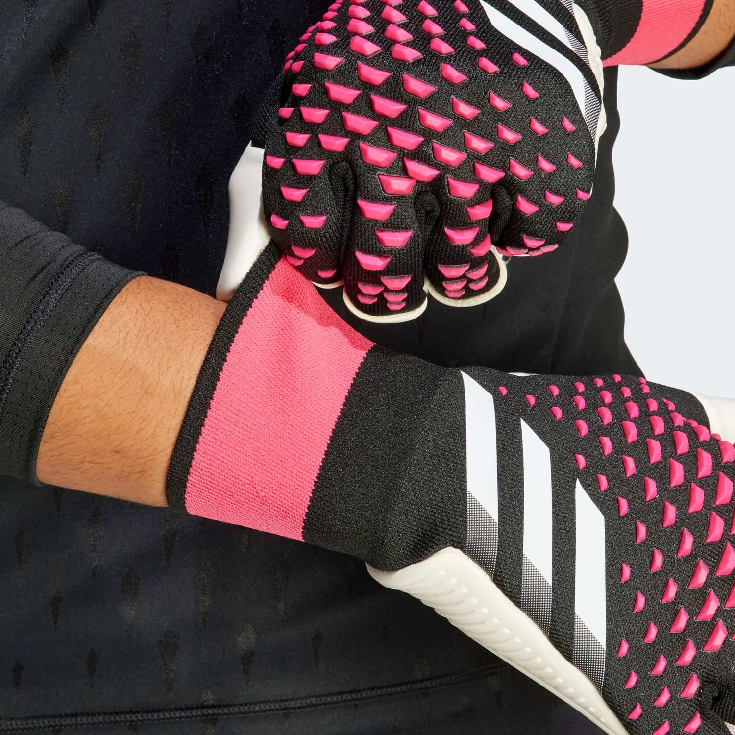 adidas Predator GL Pro Hybrid Goalkeeper Gloves   Black Pink White