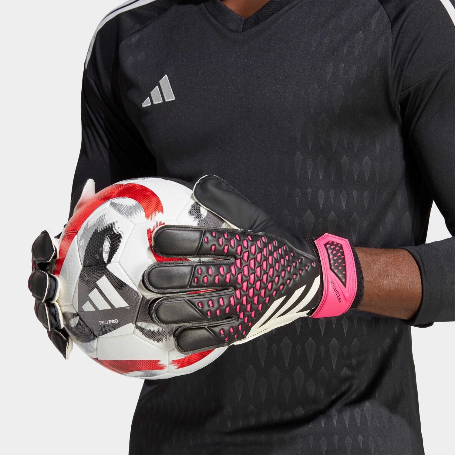 adidas Predator GL Training Goalkeeper Gloves - Black-White-Pink (Model 1)