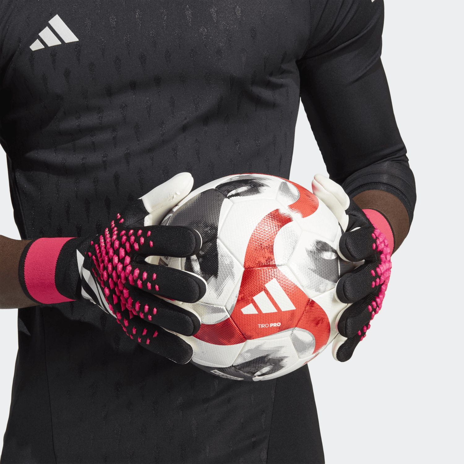 adidas Predator Pro Goalkeeper Gloves - Black-White-Pink (Model 1)