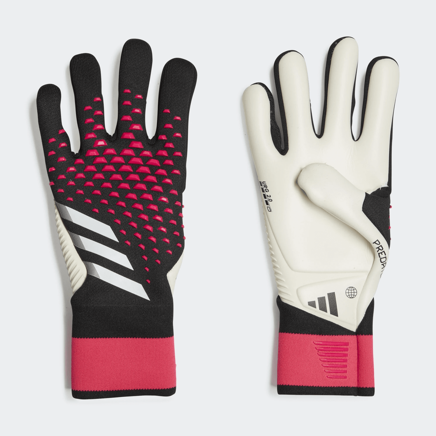 adidas Predator Pro Goalkeeper Gloves - Black-White-Pink (Pair)