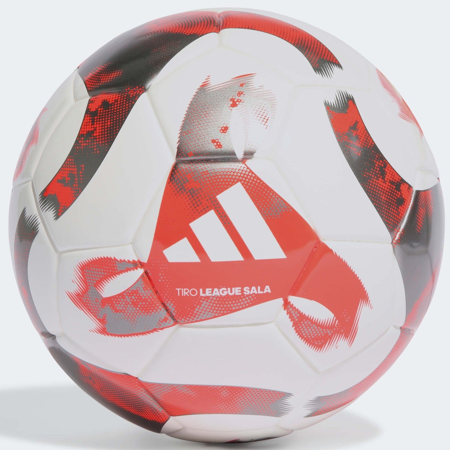 adidas Tiro League Sala White-Solar Red-Iron Metallic FUTS Ball & Bag Bundle