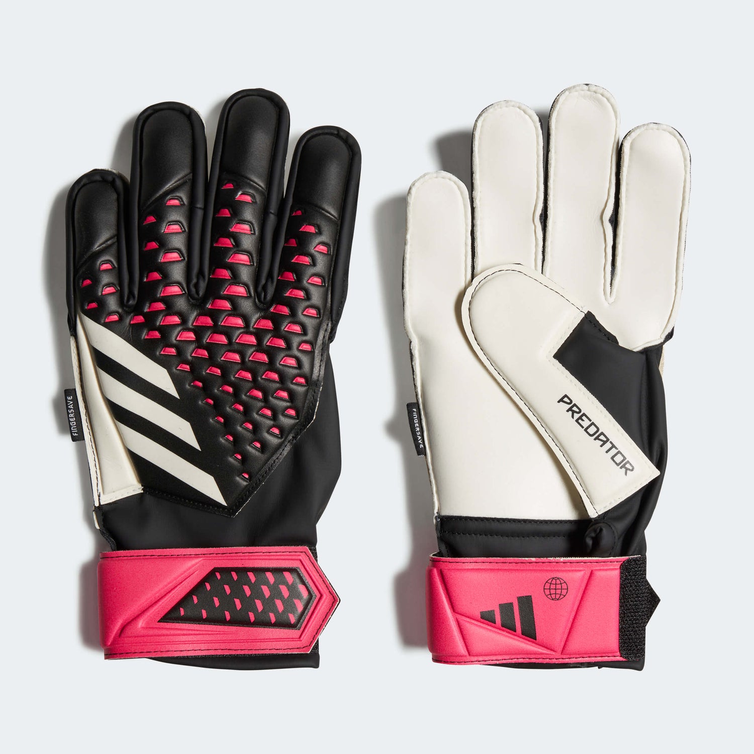 adidas Youth Predator GL Match Fingersave J - Black - Pink - White (Pair)