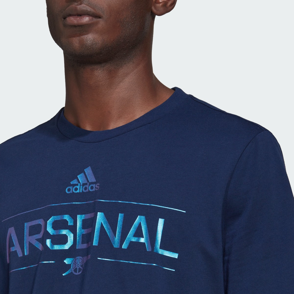 adidas 2022-23 Arsenal Graphic Tee - Navy Blue (Detail 1)