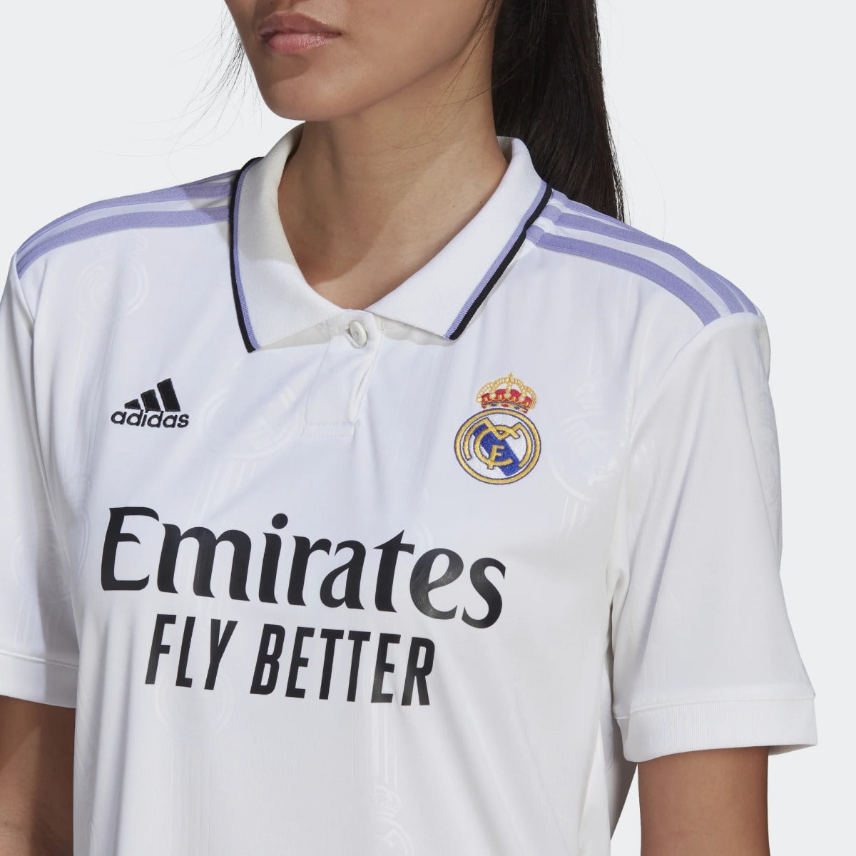 adidas 2022-23 Real Madrid Women's Home Jersey - White (Detail 1)