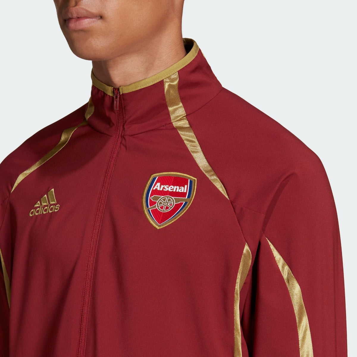 adidas 21-22 Arsenal FC Teamgeist Woven Jacket - Noble Maroon (Detail 1)