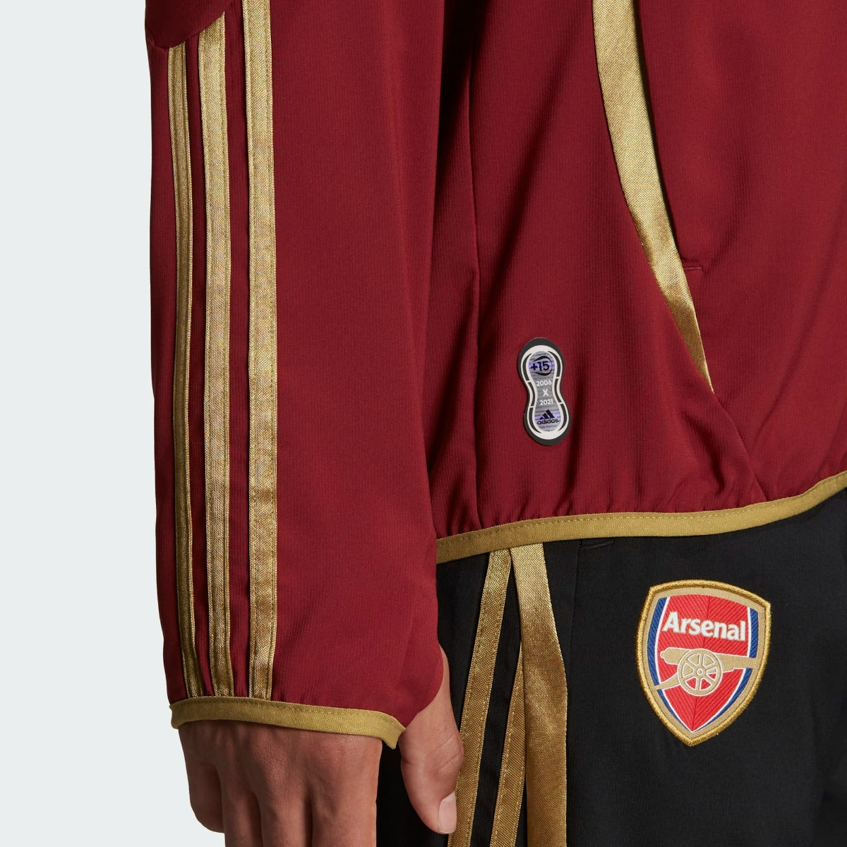 adidas 21-22 Arsenal FC Teamgeist Woven Jacket - Noble Maroon (Detail 3)