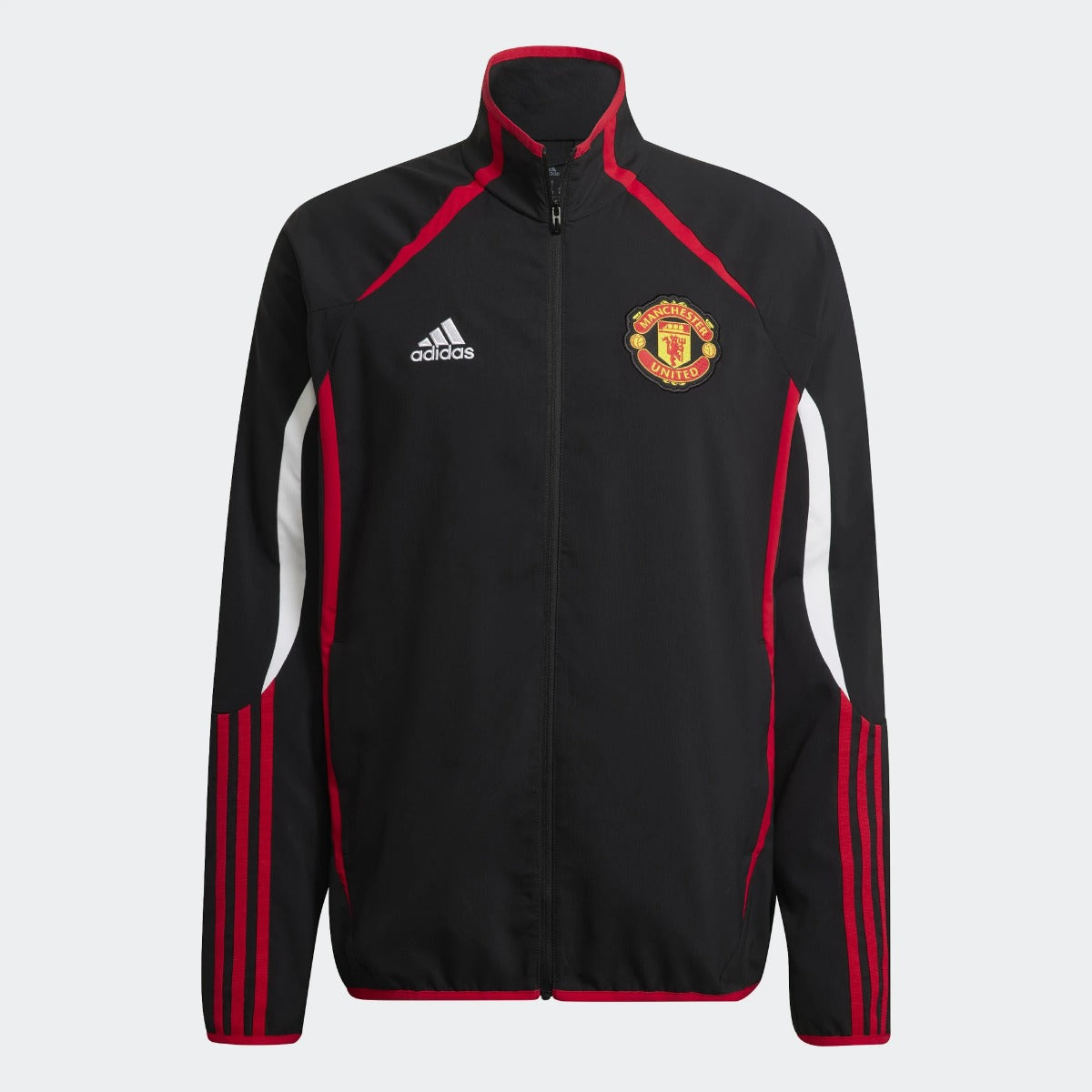 adidas 21-22 Manchester United Teamgeist Woven Jacket - Black (Front)