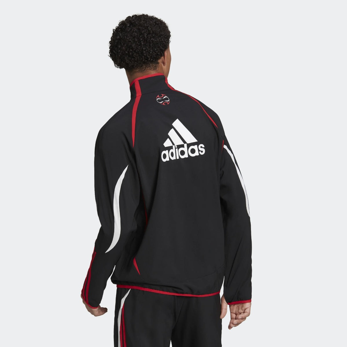 adidas 21-22 Manchester United Teamgeist Woven Jacket - Black (Model - Back)