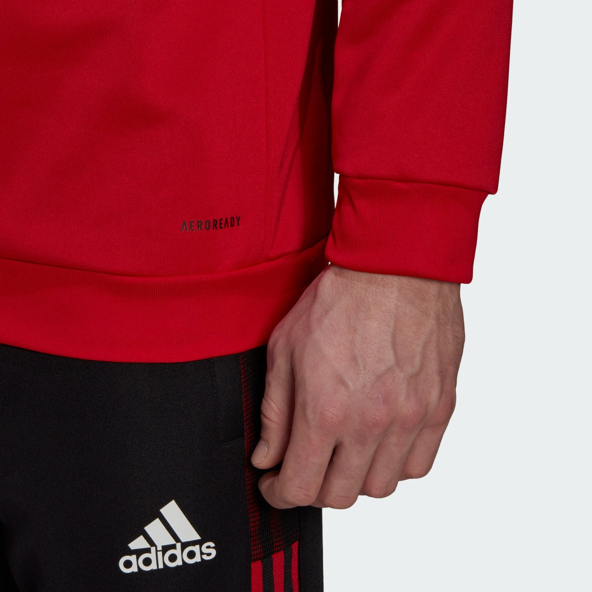 adidas 21-22 Manchester United Track Hoodie - Red (Detail 2)