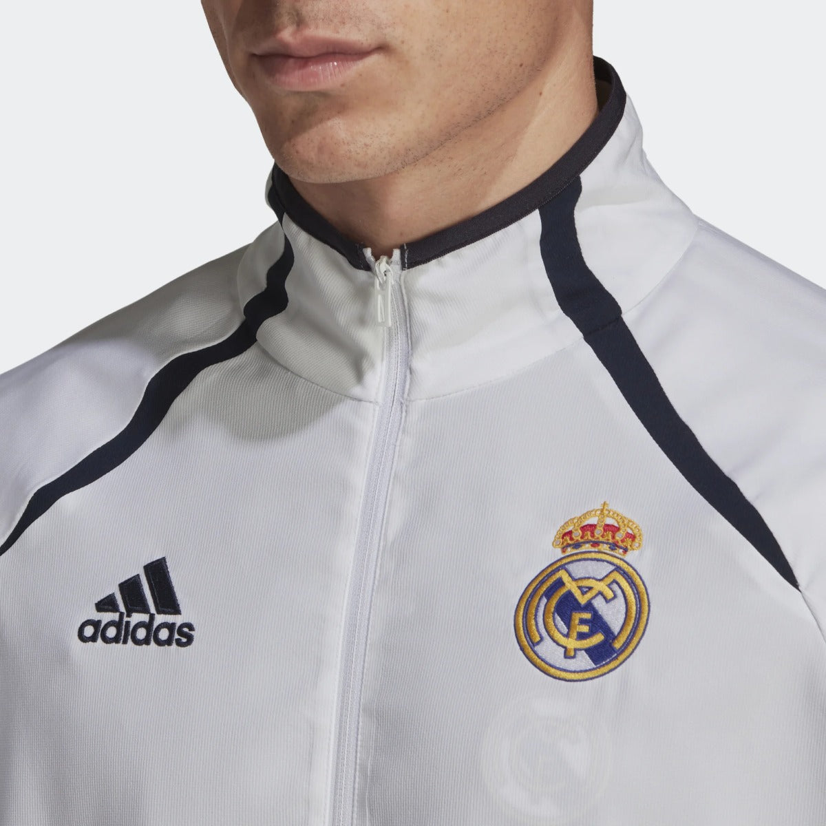adidas 21-22 Real Madrid Teamgeist Woven Jacket - White (Detail 1)