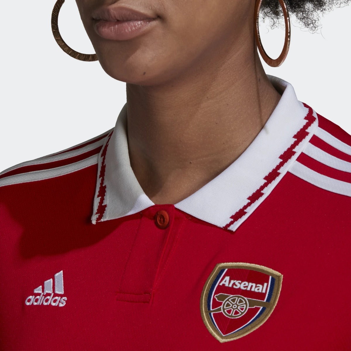 adidas 22-23 Arsenal Womens Home Jersey - Scarlet-White (Detail 1)