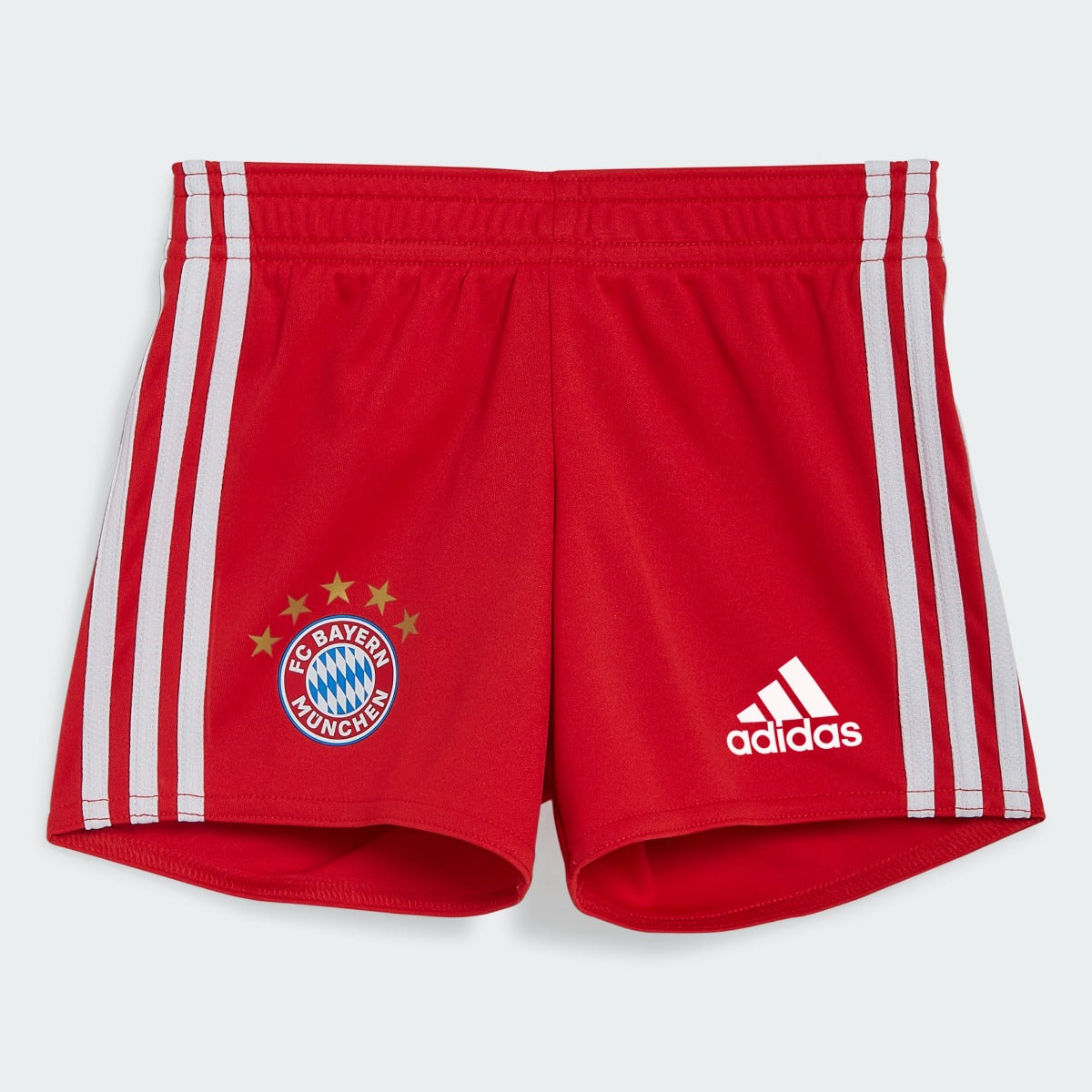 adidas 22-23 Bayern Munich Home Baby Kit - Red-White (Shorts - Front)