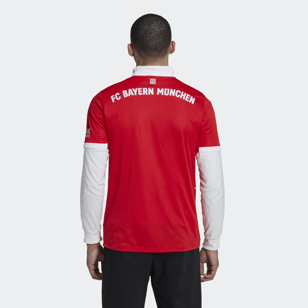 adidas 22-23 Bayern Munich Home Jersey - Red-White (Model - Back)