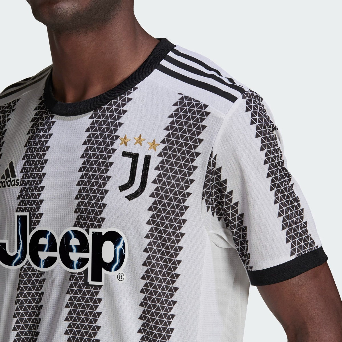 adidas 22-23 Juventus Authentic Home Jersey - White-Black (Detail 1)