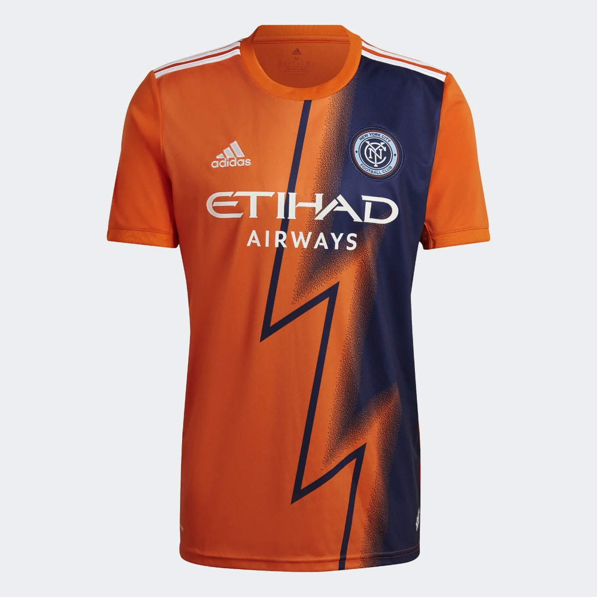 adidas 22-23 New York City FC Away Jersey - Orange-Night Sky (Front)