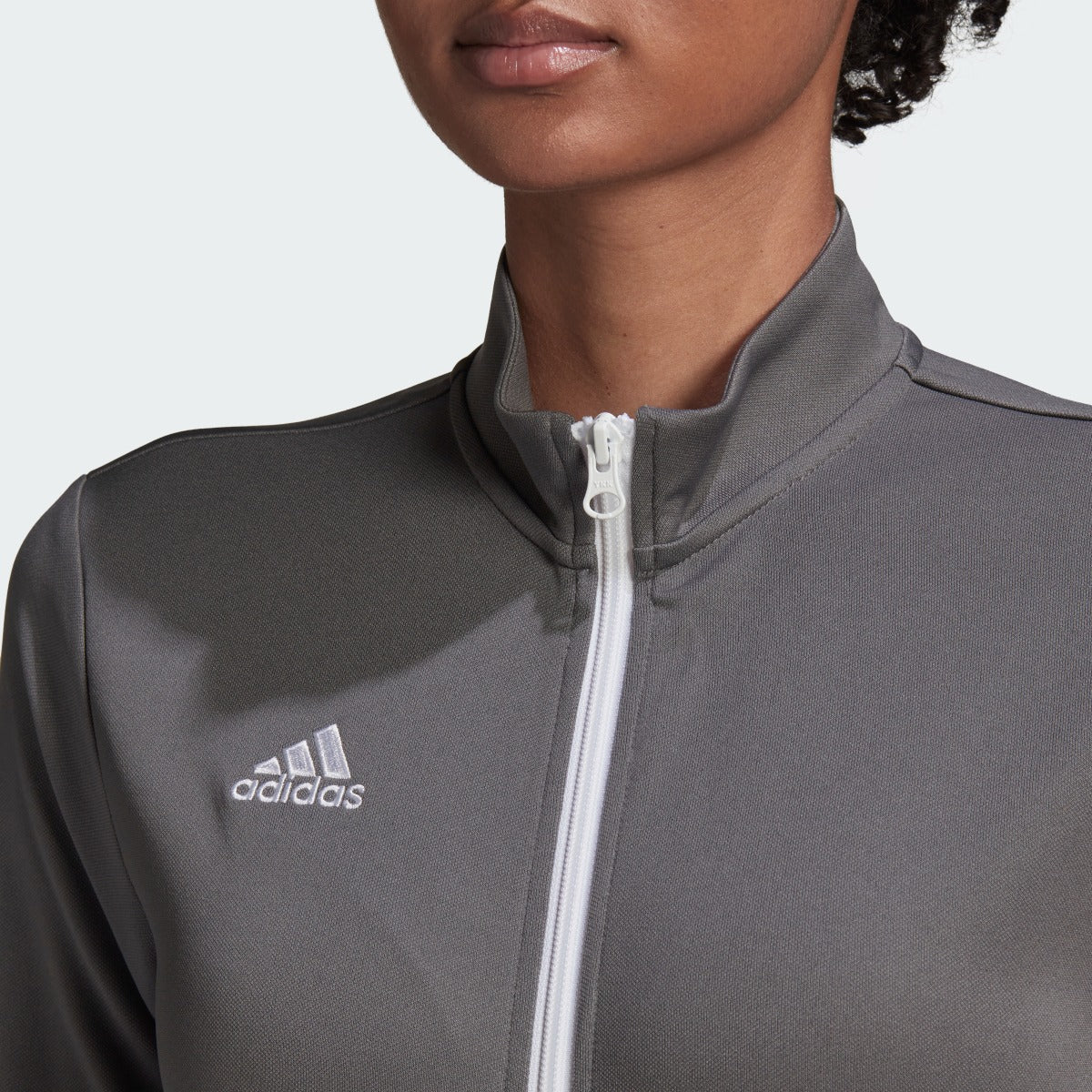adidas Entrada 22 Women's Track Jacket - Team Grey (Detail 1)
