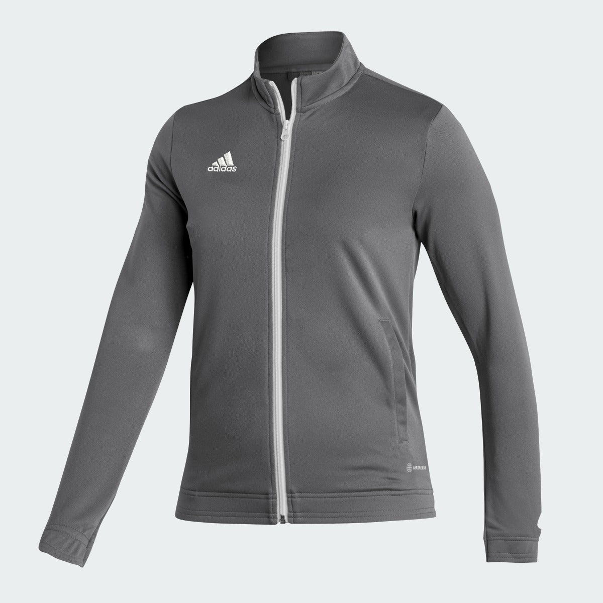 adidas Entrada 22 Women's Track Jacket - Team Grey (Diagonal - Front)