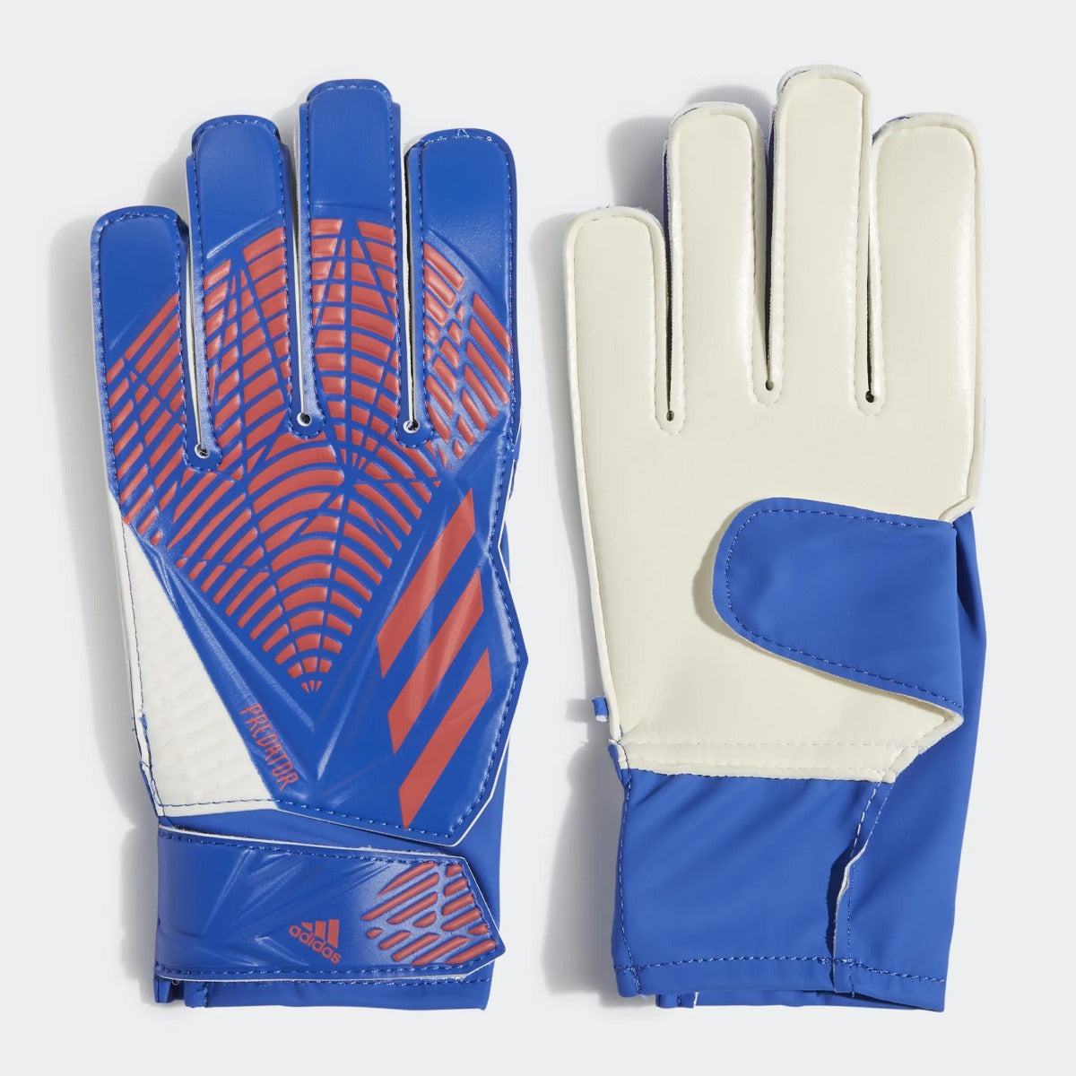adidas JR Predator GL Goalkeeper Training Gloves - White-Hi Res Blue (Set)