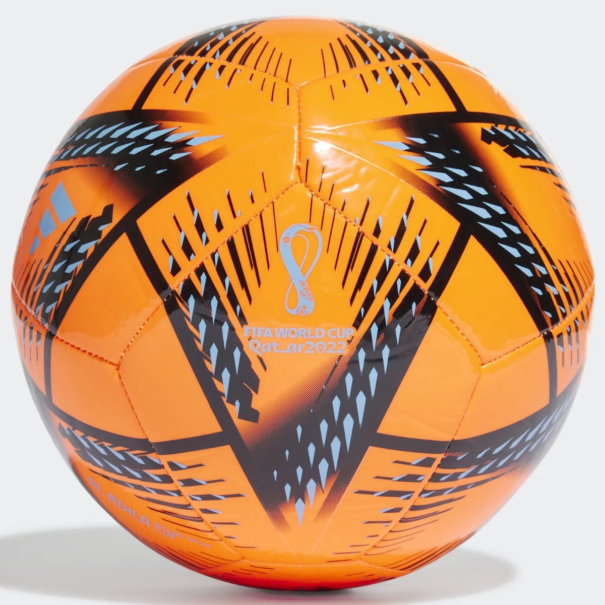 adidas World Cup 2022 Al Rihla Club Ball - Solar Orange-Black-Pantone (Front)