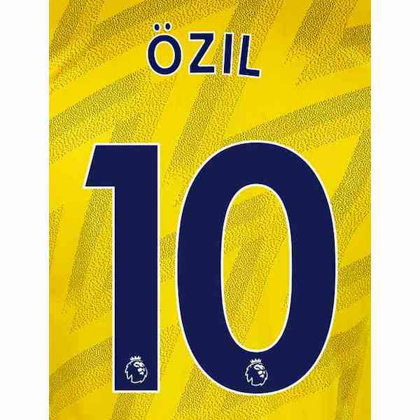 Arsenal 2019/20 Away Ozil #10 Jersey Name Set