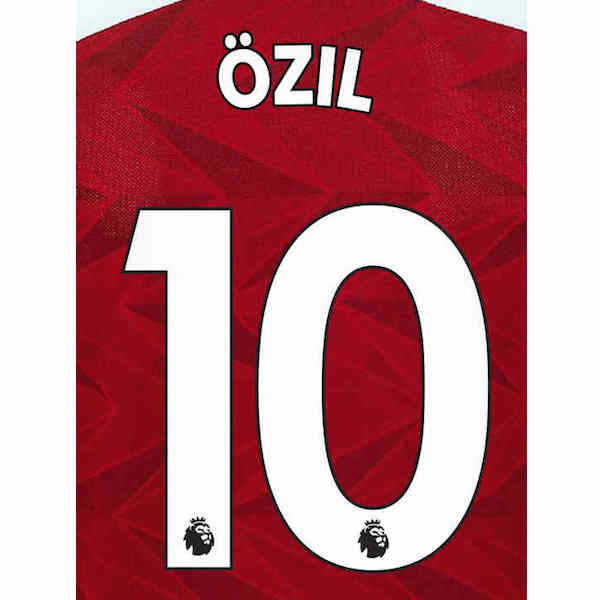 Arsenal 2019/22 Home Ozil #10 Jersey Name Set