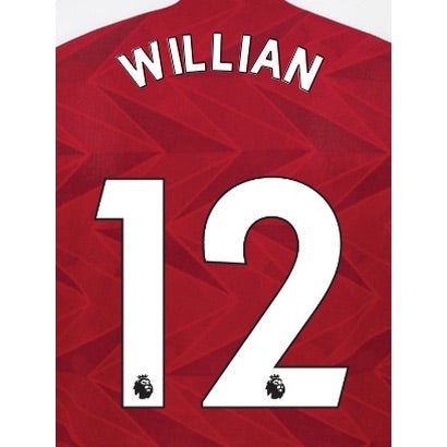 Arsenal 2019/22 Home Willian #12 Jersey Name Set