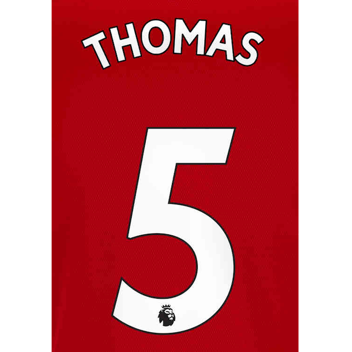 Arsenal 2021/22 Home Thomas #5 Jersey Name Set White (Main)