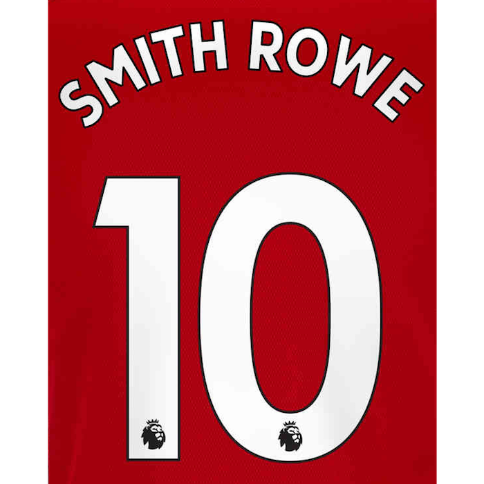 Arsenal 2019/22 Home Smith Rowe #10 Jersey Name Set White (Main)