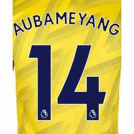 Arsenal 2019/20 Away Aubameyang #14 Jersey Name Set