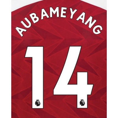 Arsenal 2019/22 Home Aubameyang #14 Jersey Name Set