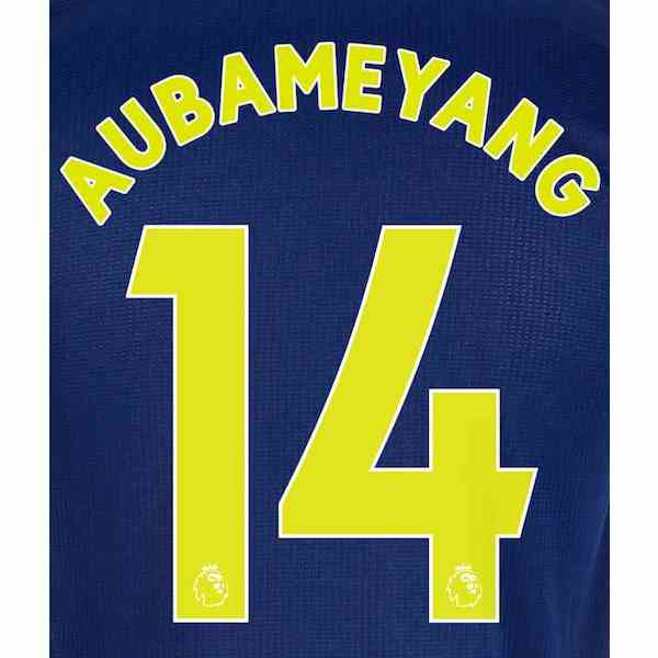 Arsenal 2019/20 Third Aubameyang #14 Jersey Name Set