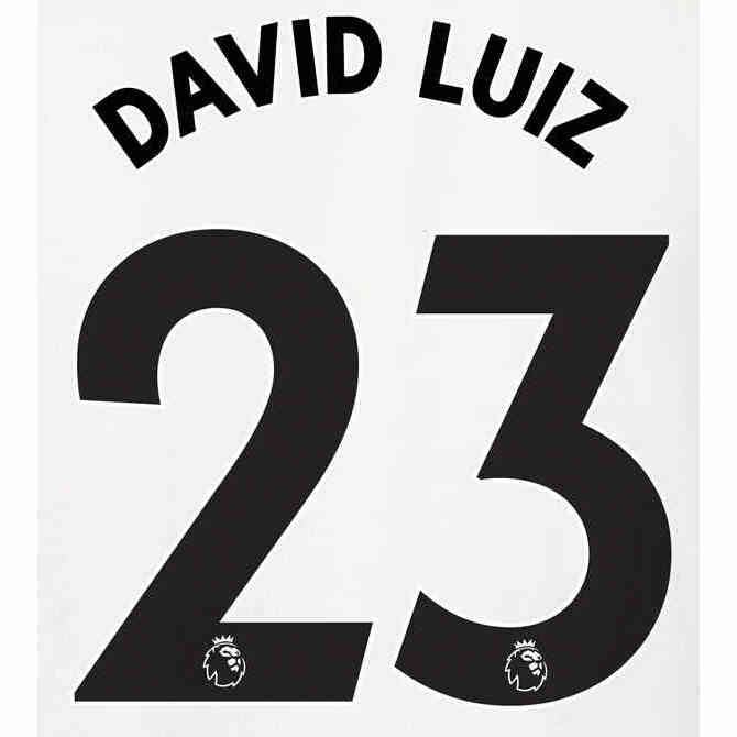Arsenal 2020/21 Away  David Luiz #23 Jersey Name Set