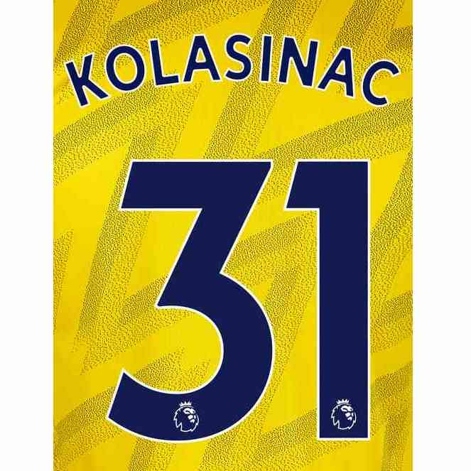 Arsenal 2019/20 Away Kolasinac #31 Jersey Name Set
