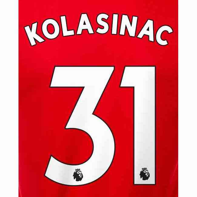 Arsenal 2019/22 Home Kolasinac #31 Jersey Name Set